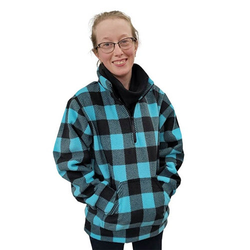 ADULT ZIP PULLOVER BUFFALO CHECK TEAL – My Ol' Blues
