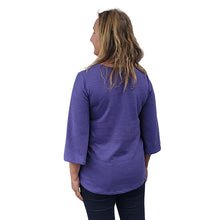 WOMEN'S LIVV TOP BELL SLEEVE HEMP PERIWINKLE BLUE