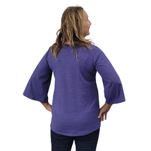 WOMEN'S LIVV TOP BELL SLEEVE HEMP PERIWINKLE BLUE