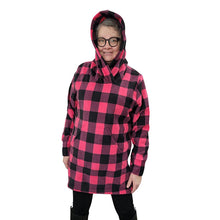 womens-hooded-tunic-buffalo-check-fuchsia