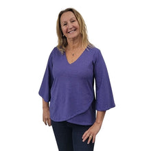 WOMEN'S LIVV TOP BELL SLEEVE HEMP PERIWINKLE BLUE