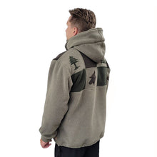 ADULT CANADIANA PATCHWORK HOODED ZIP PULLOVER WILDERNESS