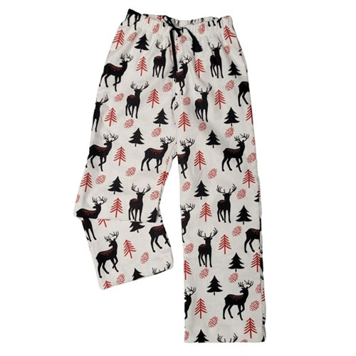 ADULT SLEEP PANTS DEER WHITE