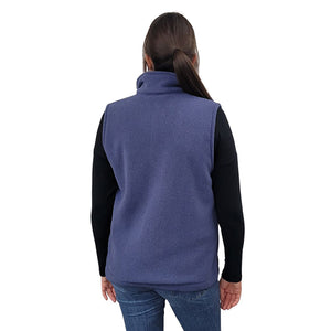 ADULT FULL ZIP VEST BONDED SHERPA BLUE MANITOULIN ISLAND LOGO