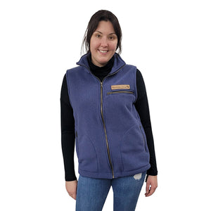 ADULT FULL ZIP VEST BONDED SHERPA BLUE MANITOULIN ISLAND LOGO