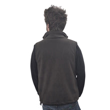 ADULT FULL ZIP VEST BONDED SHERPA GRANITE BROWN MANITOULIN ISLAND LOGO
