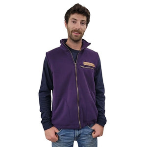 ADULT FULL ZIP VEST BONDED SHERPA PLUM MANITOULIN ISLAND LOGO