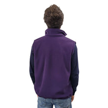 ADULT FULL ZIP VEST BONDED SHERPA PLUM MANITOULIN ISLAND LOGO