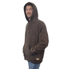 ADULT HOODED PULLOVER CI MICRO FLEECE WILDERNESS BROWN