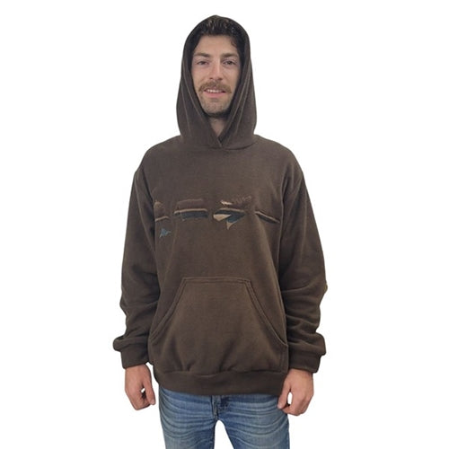 ADULT HOODED PULLOVER CI MICRO FLEECE WILDERNESS BROWN