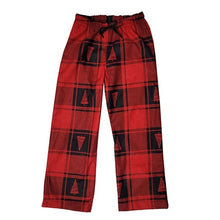 ADULT SLEEP PANTS TREES RED PLAID