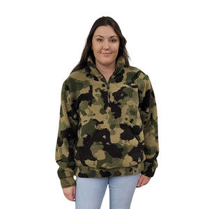 ADULT ZIP PULLOVER BERBER CAMOUFLAGE PRINT