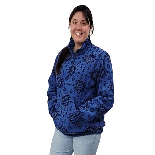 ADULT ZIP PULLOVER GEO BLUE