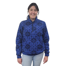 ADULT ZIP PULLOVER GEO BLUE
