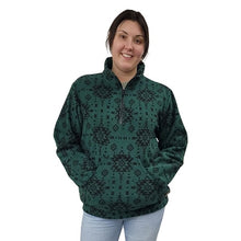 ADULT ZIP PULLOVER GEO GREEN