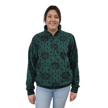 ADULT ZIP PULLOVER GEO GREEN