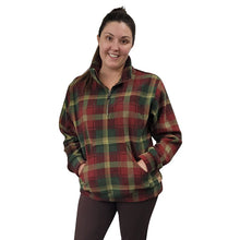 ADULT ZIP PULLOVER MAPLE LEAF PLAID