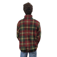ADULT ZIP PULLOVER MAPLE LEAF PLAID