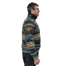 ADULT ZIP PULLOVER SOUTHWEST TEAL PRINT