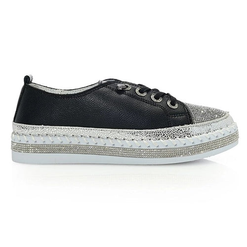 bernie mev black sneakers with glitter