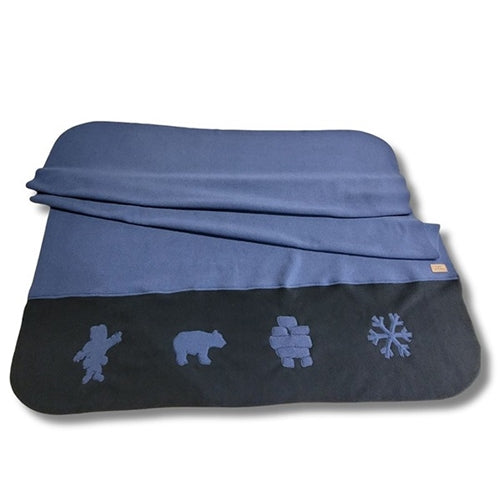 CANADIANA SILHOUETTES THROW BLANKET NORTH BLUE