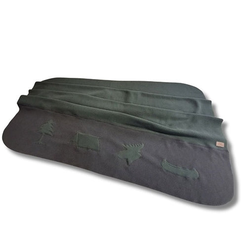 CANADIANA SILHOUETTES THROW BLANKET WILDERNESS GREEN
