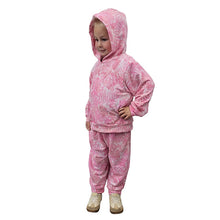 CHILD HOODED PULLOVER SET TIE DYE PINK