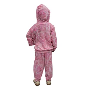 CHILD HOODED PULLOVER SET TIE DYE PINK
