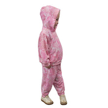 CHILD HOODED PULLOVER SET TIE DYE PINK