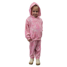 CHILD HOODED PULLOVER SET TIE DYE PINK