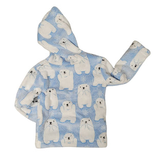 CHILD HOODED PULLOVER WHISPER POLAR BEAR