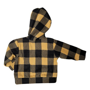 CHILD HOODED ZIP PULLOVER BUFFALO CHECK TAN