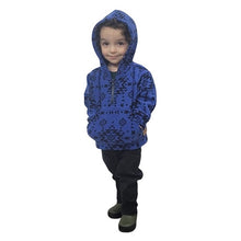 CHILD HOODED ZIP PULLOVER GEO BLUE