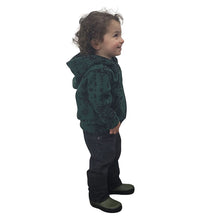 CHILD HOODED ZIP PULLOVER GEO GREEN