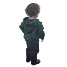 CHILD HOODED ZIP PULLOVER GEO GREEN