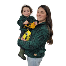 CHILD HOODED ZIP PULLOVER GEO GREEN