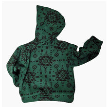 CHILD HOODED ZIP PULLOVER GEO GREEN
