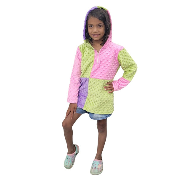 CHILD SCRAP ZIP HOODIE WHISPER BUBBLE PASTEL