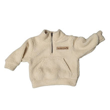 CHILD ZIP PULLOVER SHERPA CREAM MANITOULIN LOGO