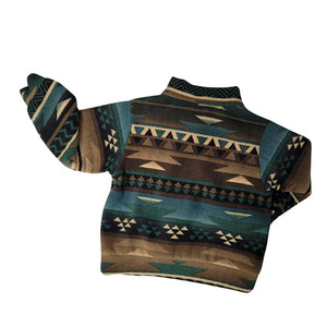 CHILD ZIP PULLOVER SOUTHWEST TEAL PRINT