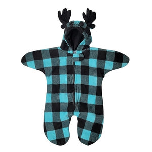 INFANT BUNTING BAG MOOSE BUFFALO CHECK TEAL