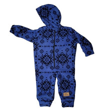 INFANT HOODED ONESIE GEO BLUE