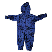 INFANT HOODED ONESIE GEO BLUE
