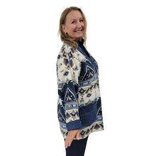 WOMEN'S BLANKET JACKET NAVAHO BLUE