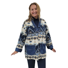 WOMEN'S BLANKET JACKET NAVAHO BLUE