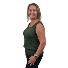 WOMEN'S BONI TANK TOP CABLE KNIT PINE GREEN