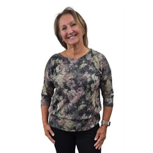 WOMEN'S BONI TOP 3/4 SLEEVE VINTAGE FLORAL PLUM