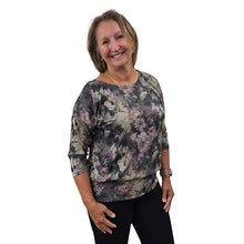WOMEN'S BONI TOP 3/4 SLEEVE VINTAGE FLORAL PLUM
