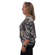 WOMEN'S BONI TOP 3/4 SLEEVE VINTAGE FLORAL PLUM