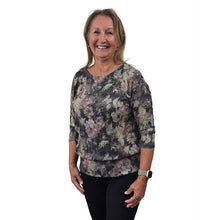 WOMEN'S BONI TOP 3/4 SLEEVE VINTAGE FLORAL PLUM